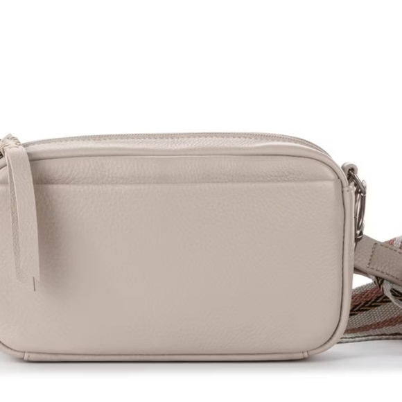 The Sak Cora Crossbody Bag in Blush Pink with Striped Strap - Picture 12 of 16